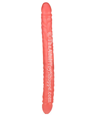 Pink 18 Inch Veined Double Dildo