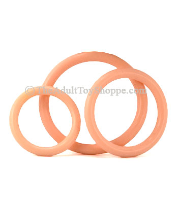3 Rubber Cock Rings - Natural 