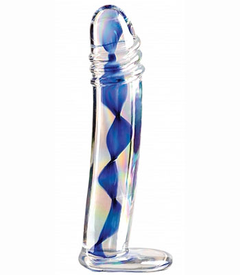 Blue Swirl Glass Dildo