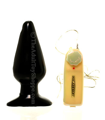 Large Black Vibrating Butt Plug