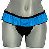 Indigo Ruffled Crotchless G-String