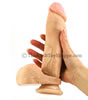 8 Inch White Realistic Vibrating Cock - held by hand