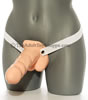 Large Strap-On Hollow Penis Extension - being worn