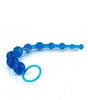 Blue Jelly Anal Beads - side view