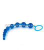 Blue Jelly Anal Beads - rear view