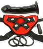 Vibrating Strap On Harness - dildo, harness and 3 rings