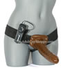 Long Brown Hollow Vibrating Strap On Dildo