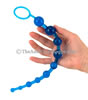 Blue Jelly Anal Beads - held by hand