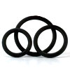 3 Rubber Cock Rings - Black