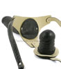 Double Strap On Harness Black - vaginal plug close up