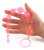 Pink Jelly Anal Beads - held by hand