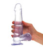 Clear Dildo being held