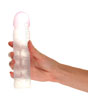 Clear Dildo held straight