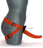 Red Slider Strap On Dildo - showing g spot curve 